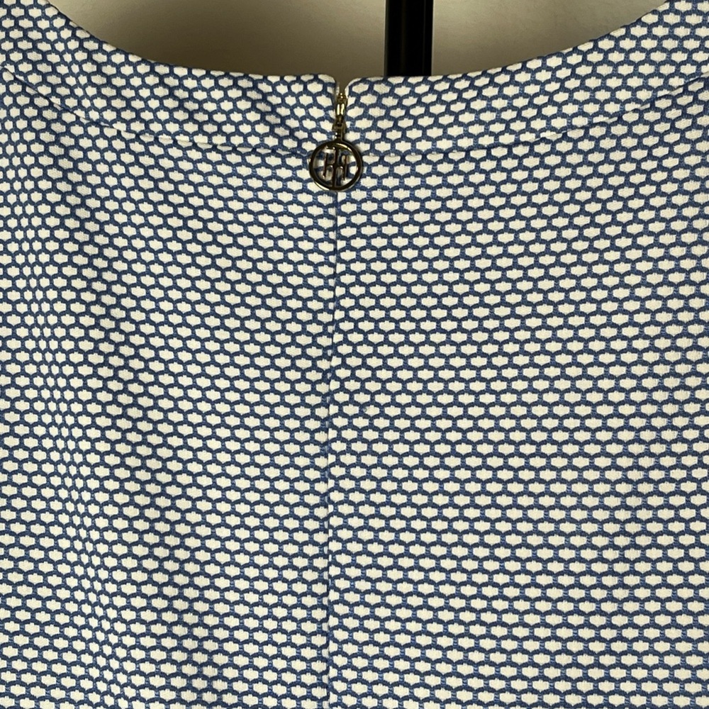 Preppy Tommy Hilfiger A-Line Honeycomb Sleeveless Dress Blue & White Size 14 - Picture 6 of 12